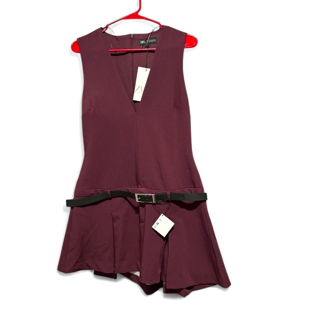 Zara Burgundy Sleeveless Dress